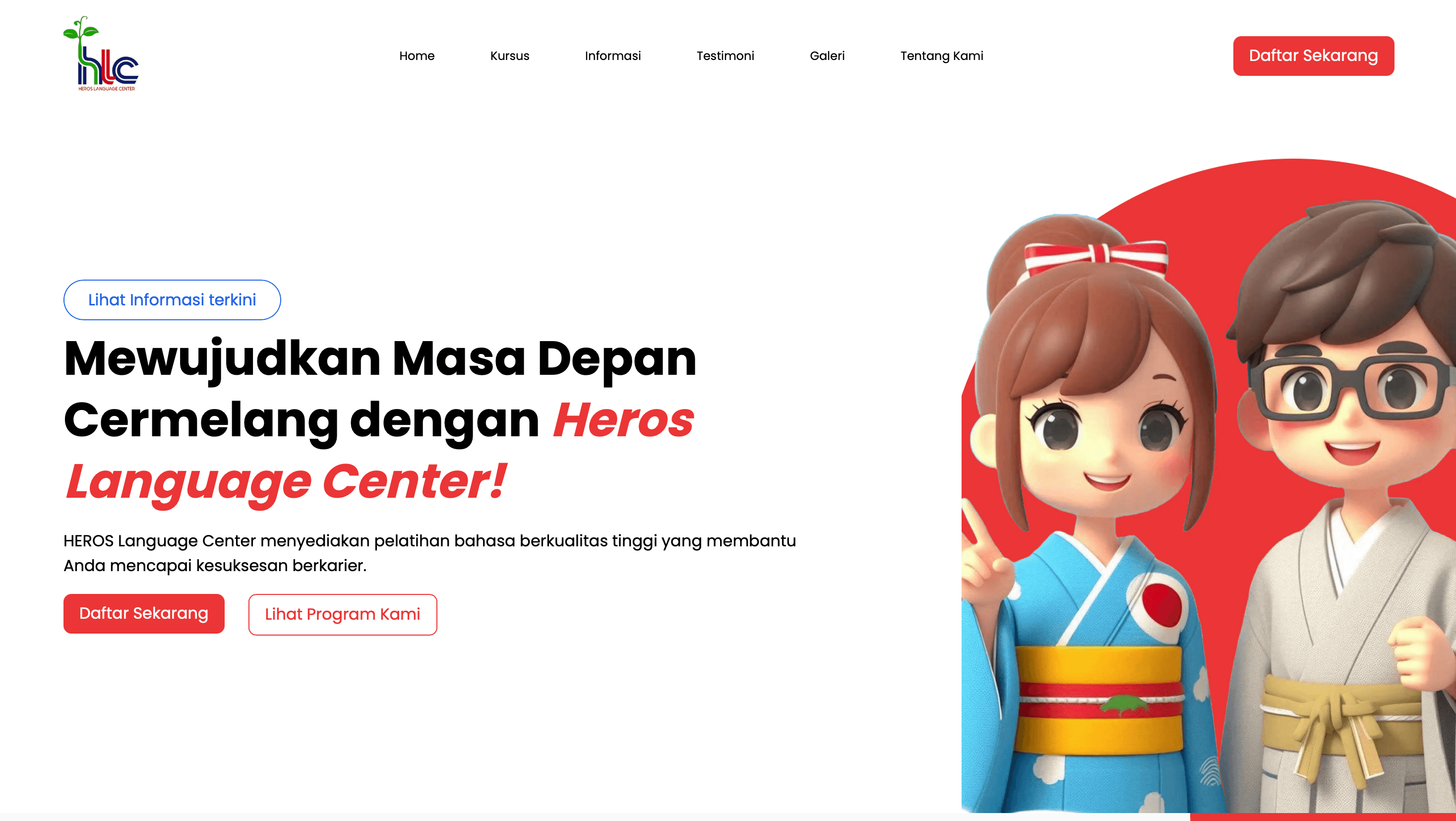 Landing Page Heros Language Center