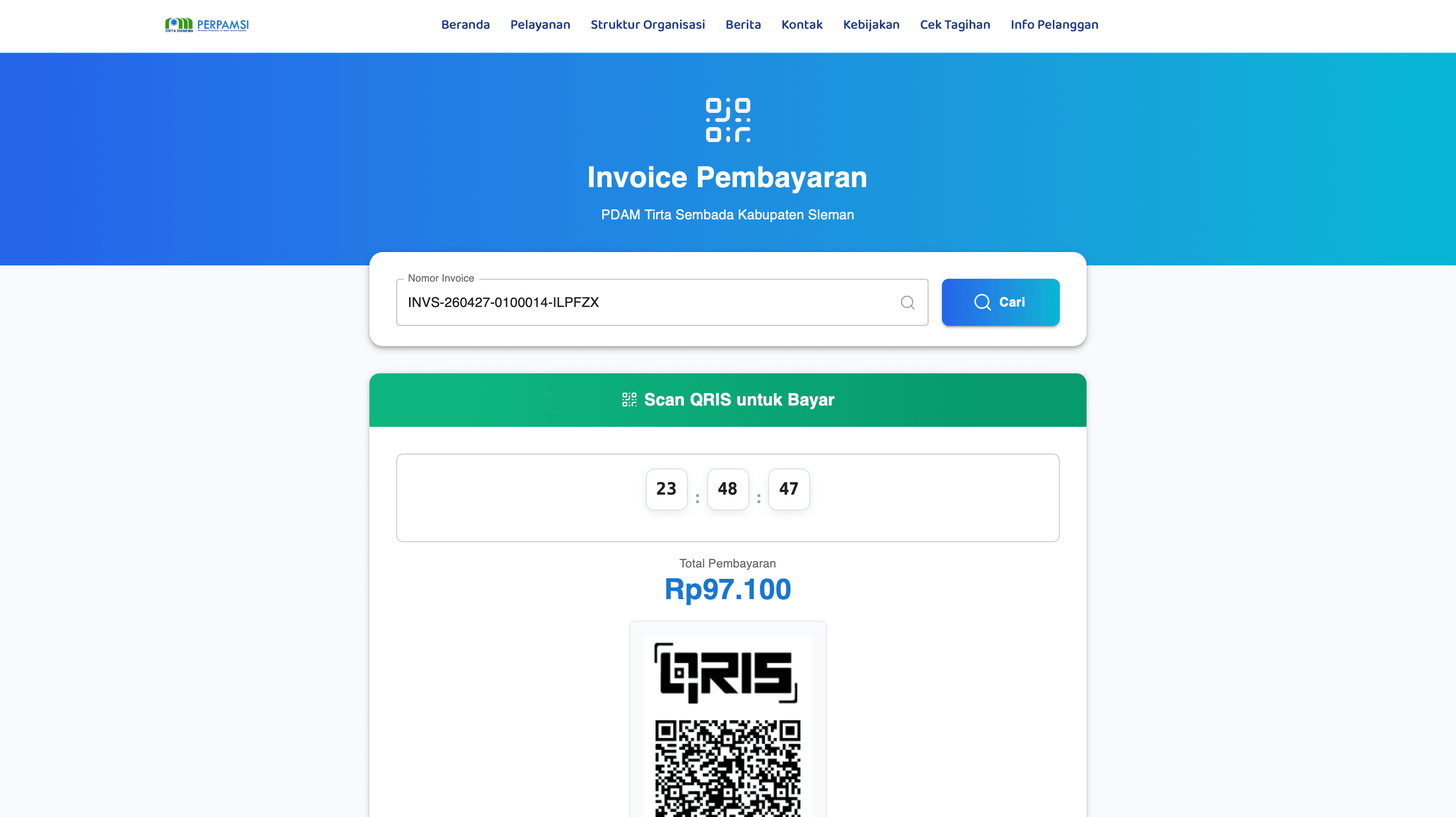 Public Billing & Payment Website – PDAM Sleman